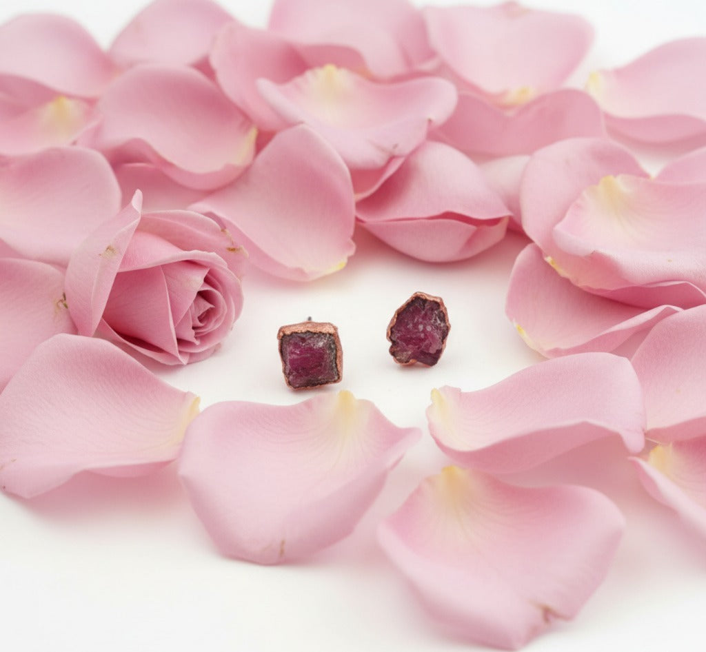 Large Pink Tourmaline Studs