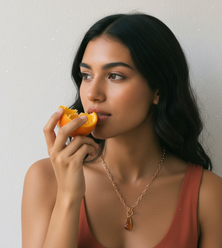 Large Citrine Toggle Clasp Necklace