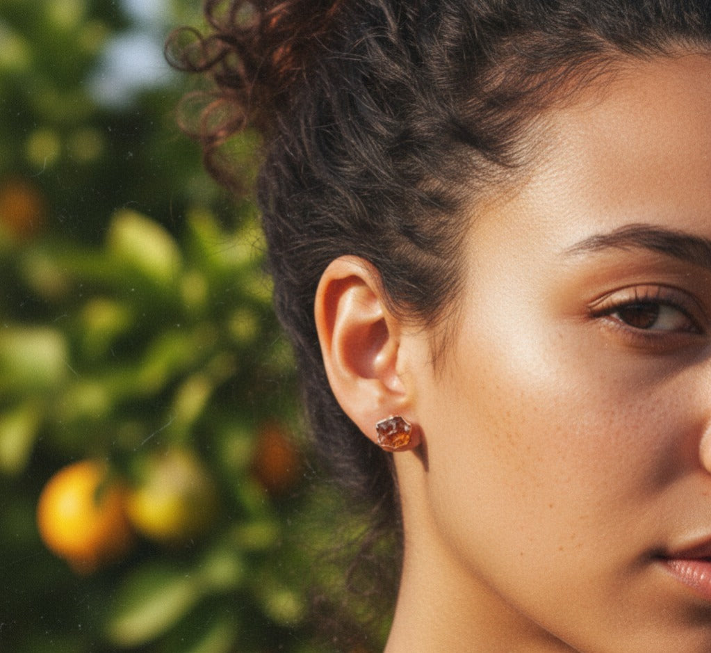 Large Citrine Studs