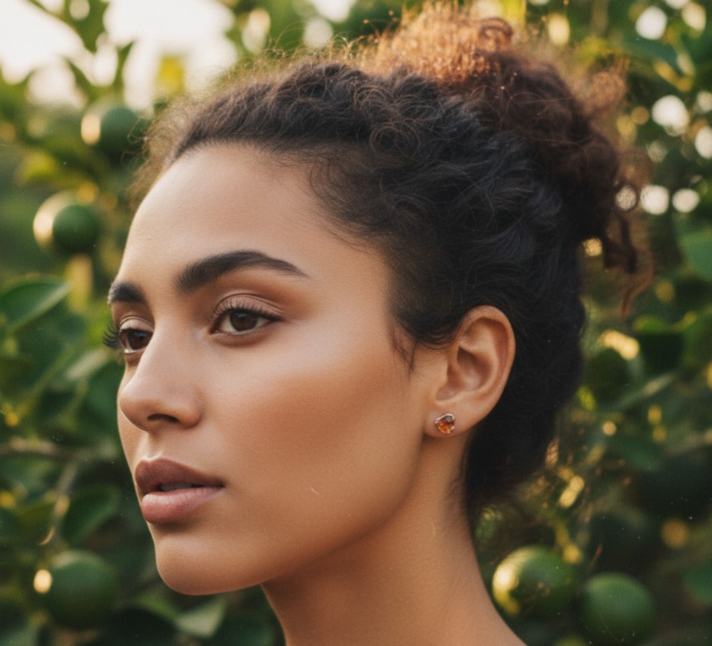 Large Citrine Studs