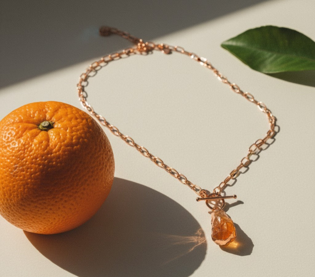 Large Citrine Toggle Clasp Necklace