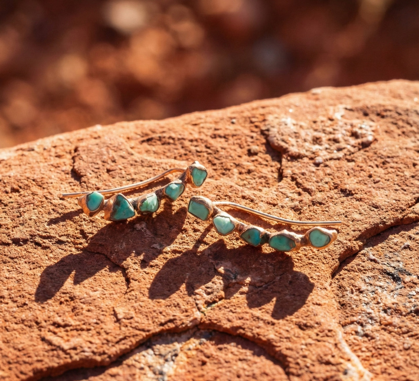 Turquoise Ear Climber Studs