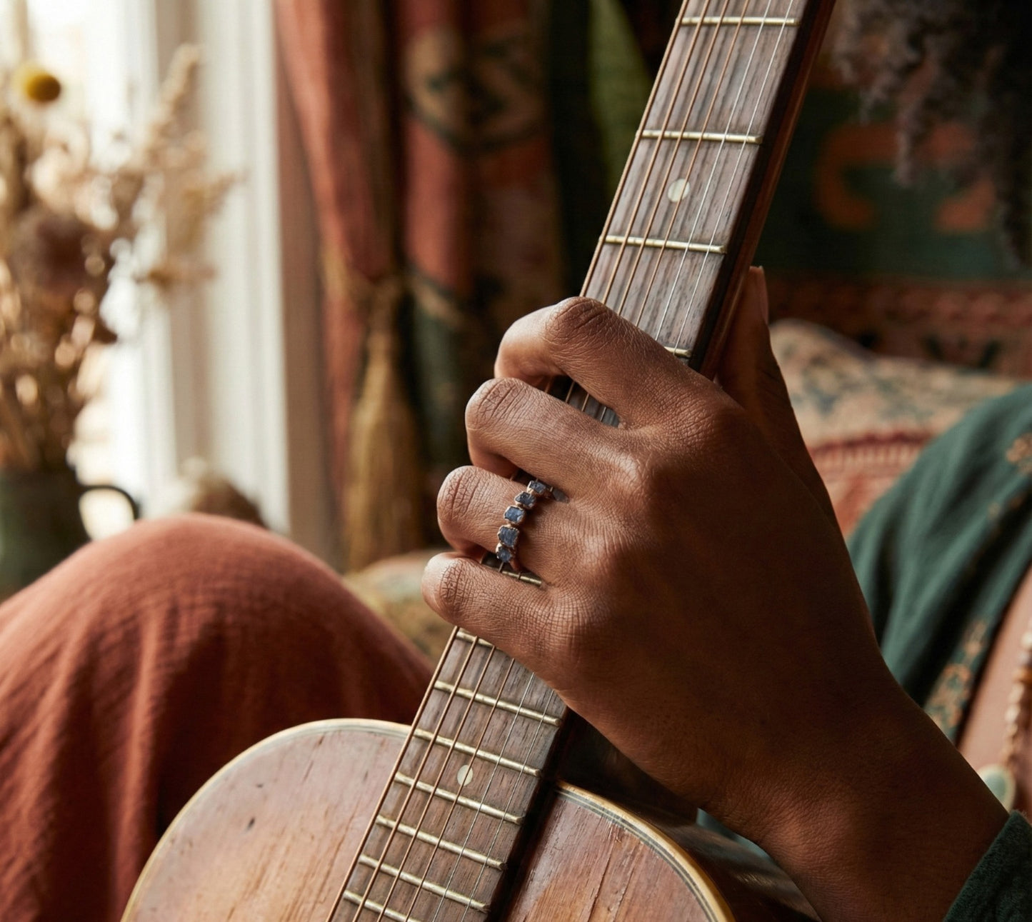Tanzanite eternity ring