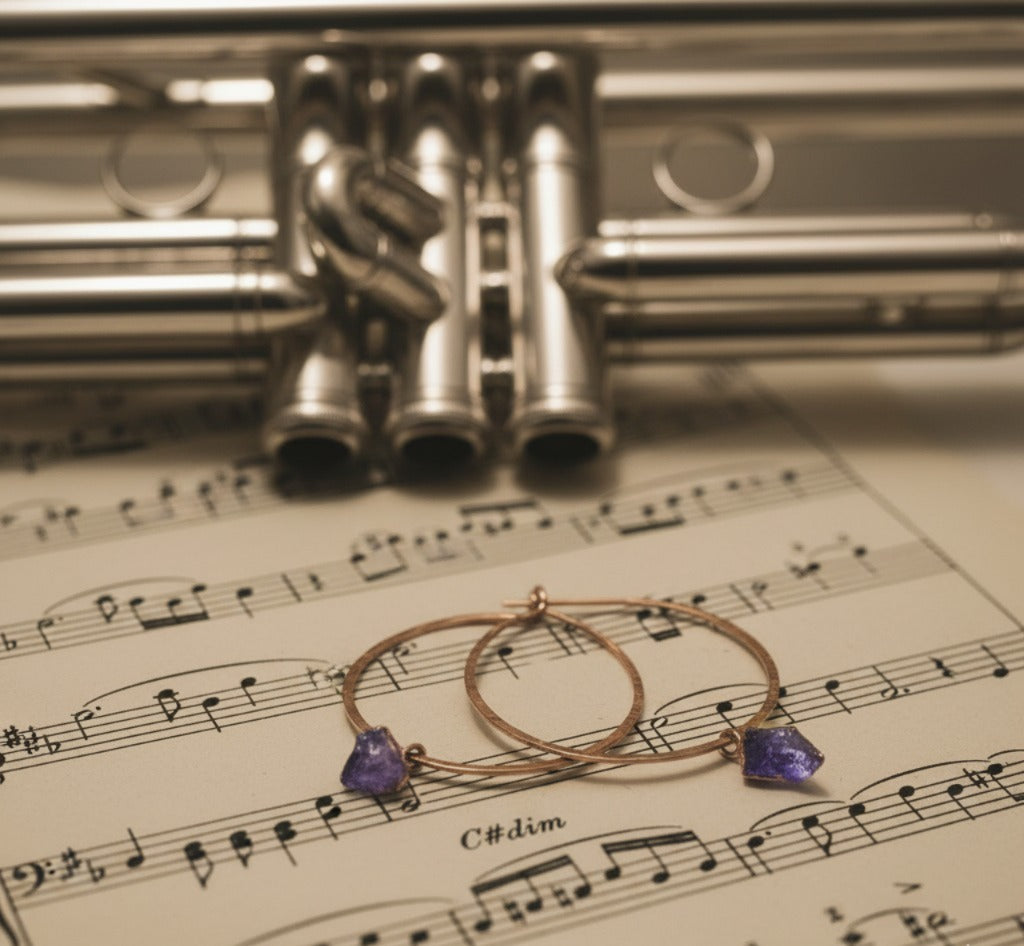 Medium Tanzanite Hoops