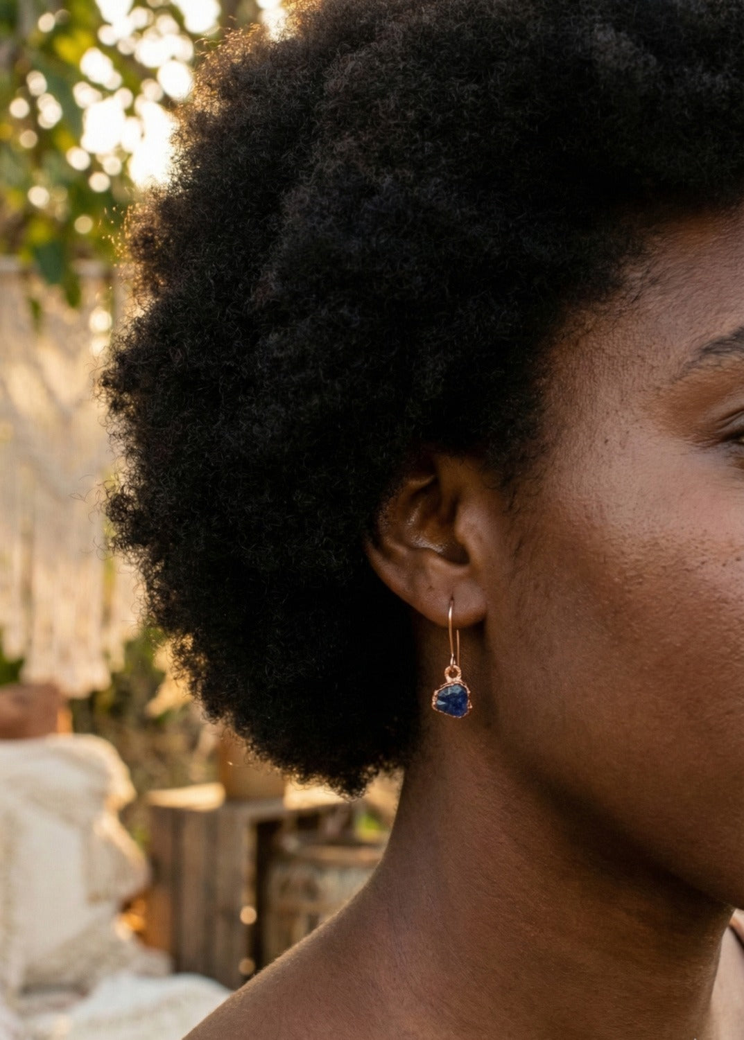 Small Tanzanite Short Dangly Earrings