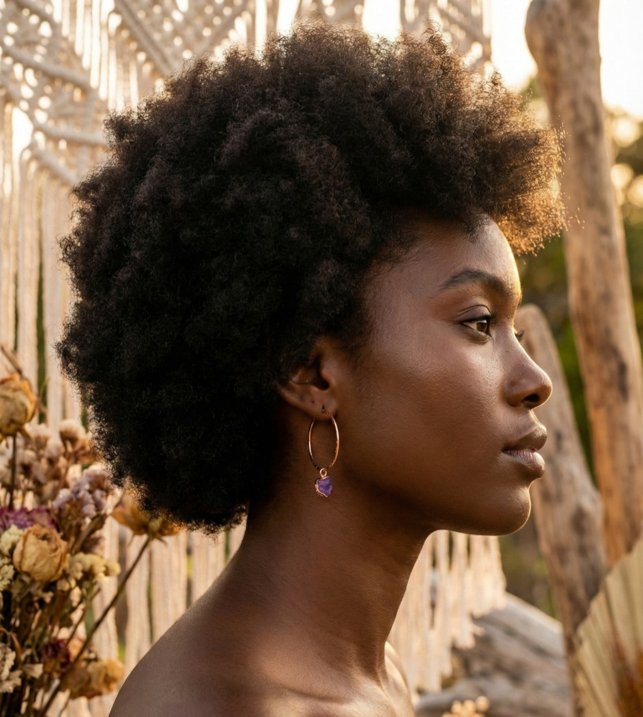 Large Tanzanite Hoops