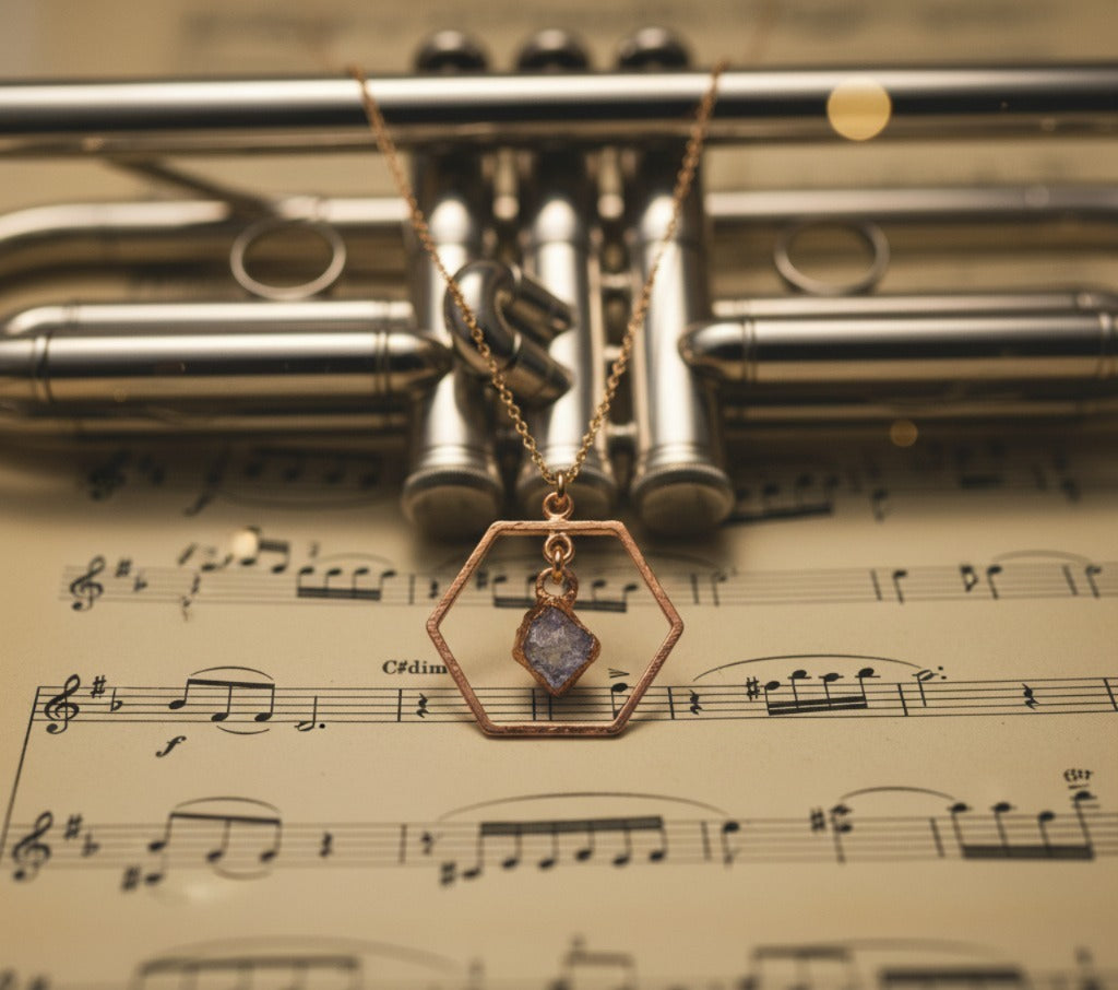 Tanzanite Hexagon Necklace