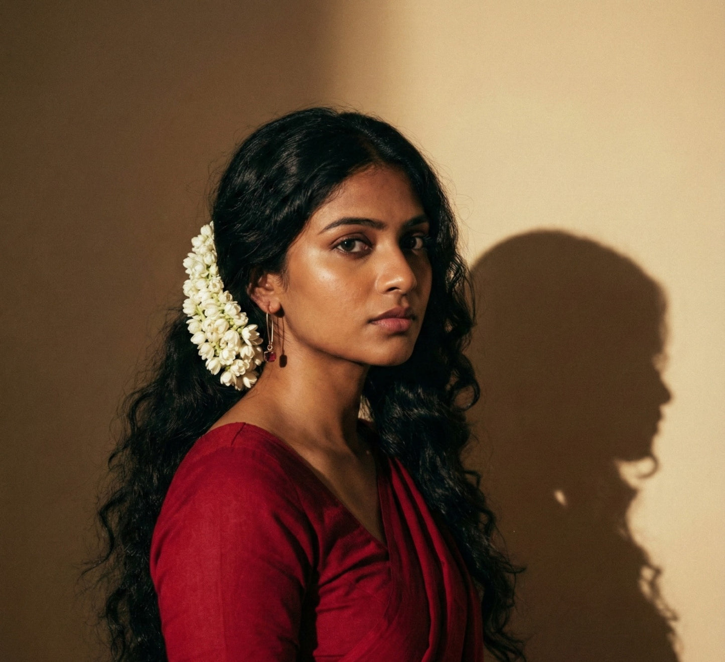Small Red Garnet Long Dangly Earrings