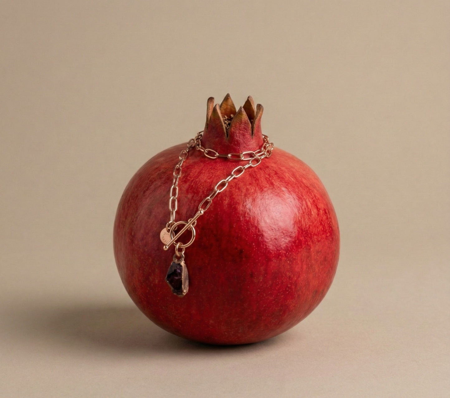 Large Red Garnet Toggle Clasp Necklace