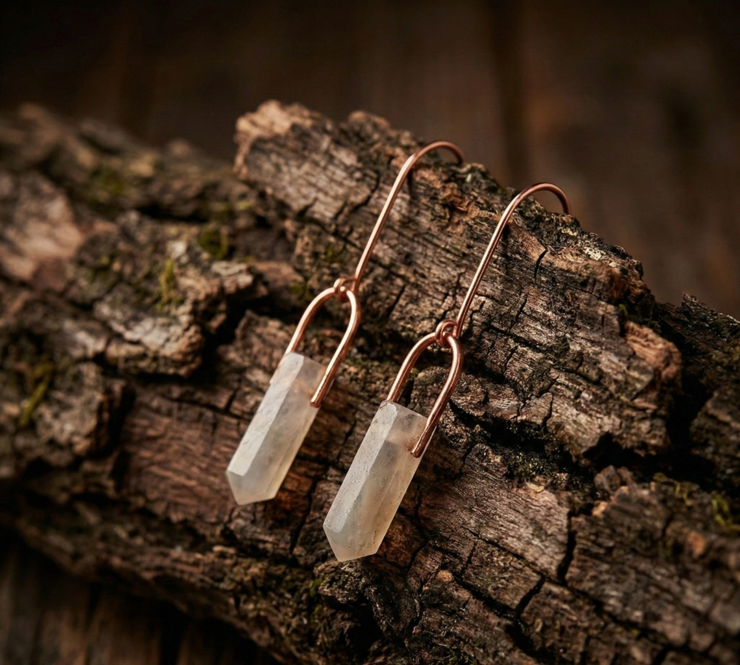 Medium Arch Gemstone Point Earrings