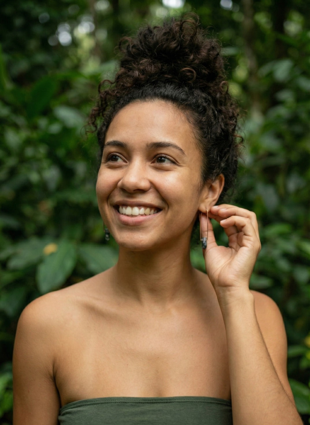 Small Hook Gemstone Point Earrings