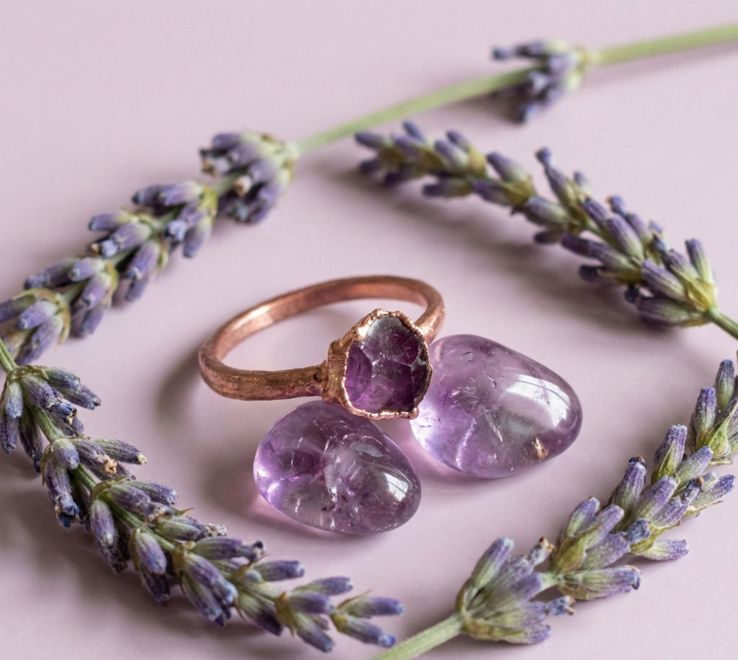 Small Amethyst Solitaire Ring