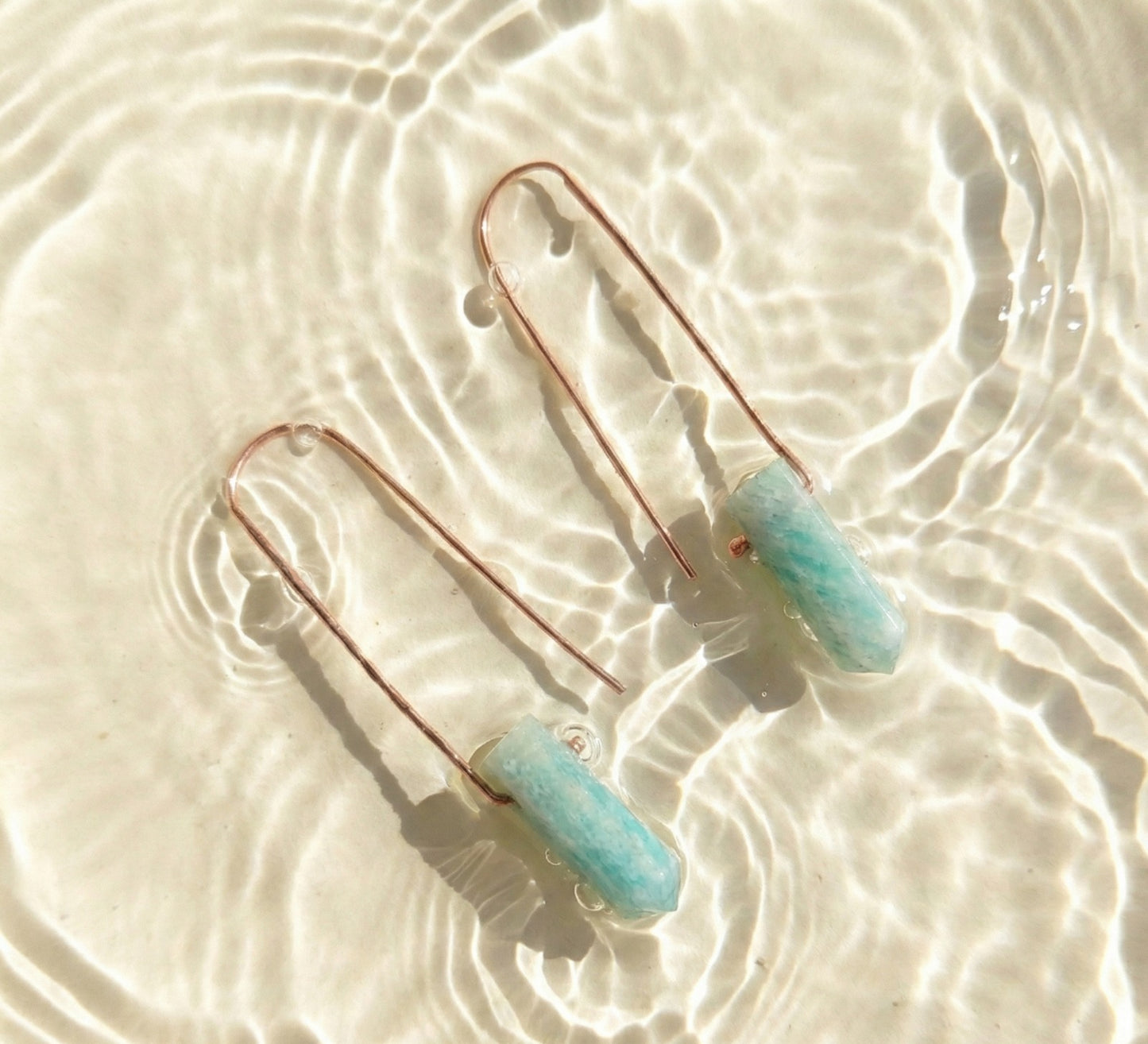 Medium Hook Gemstone Point Earrings