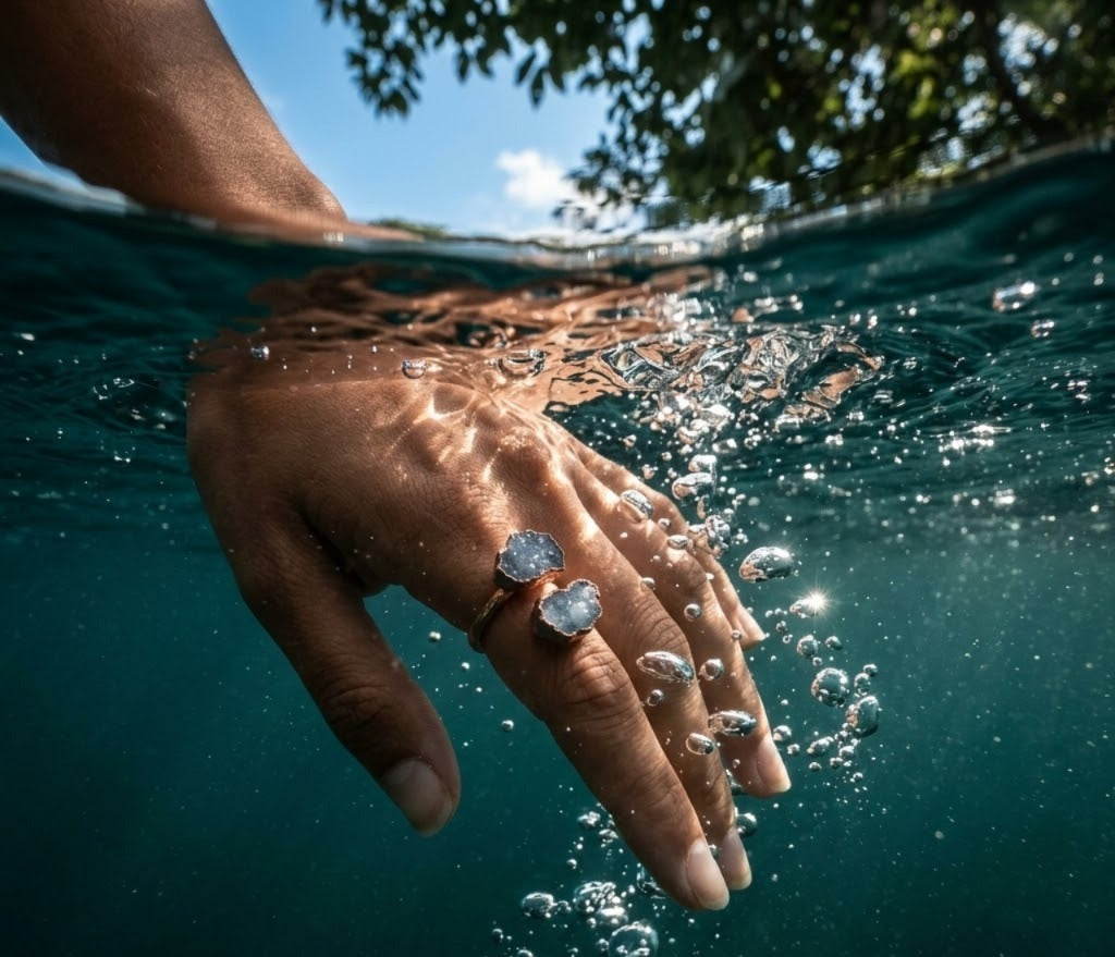 Large Open Aquamarine Ring