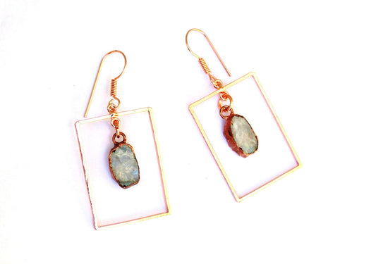 Moonstone Rectangle Earrings