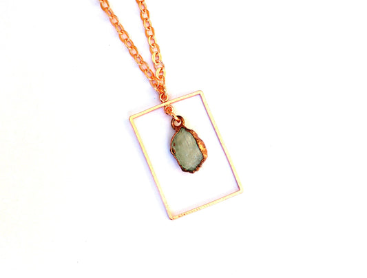 Moonstone Rectangle Necklace