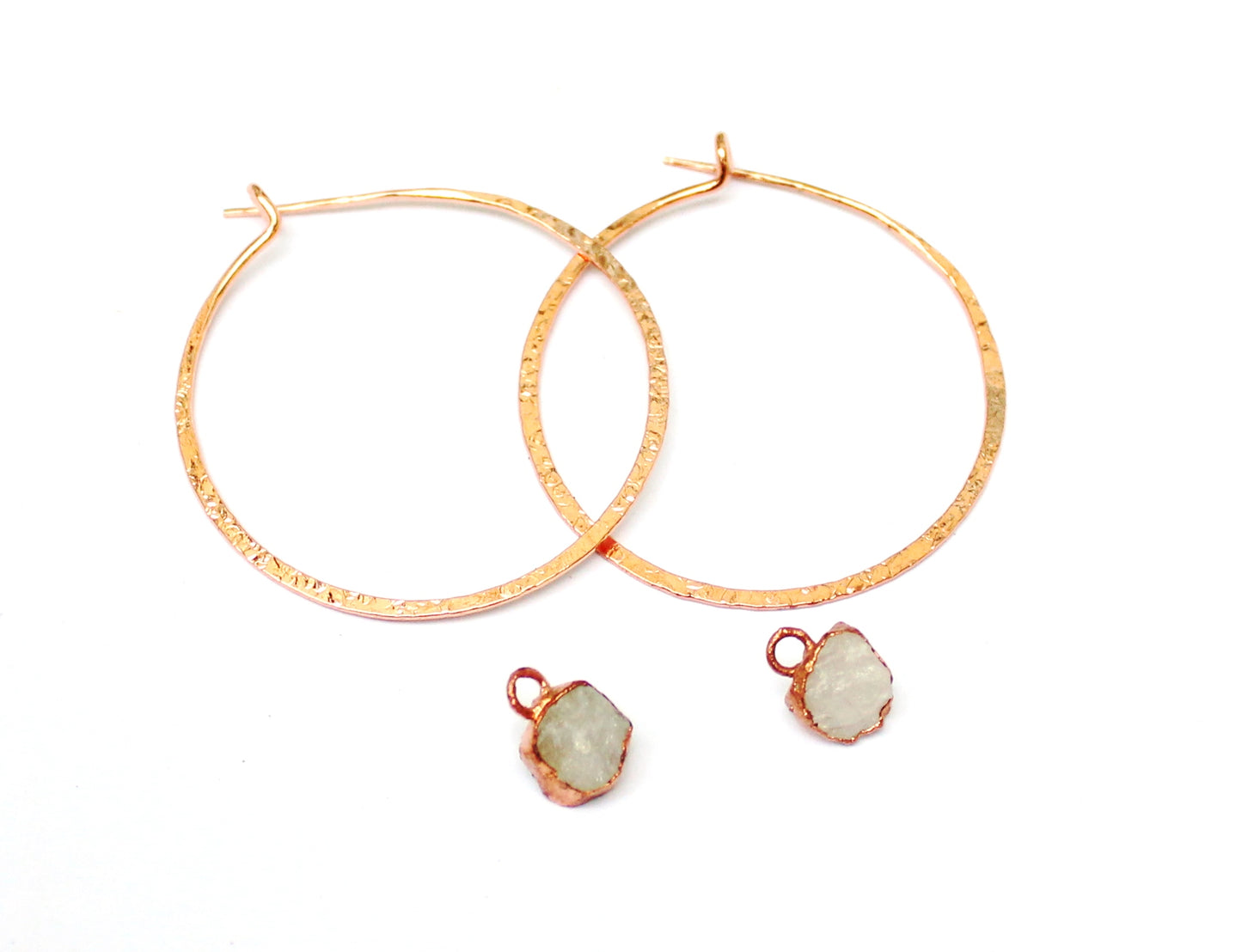 Large Moonstone Hoops