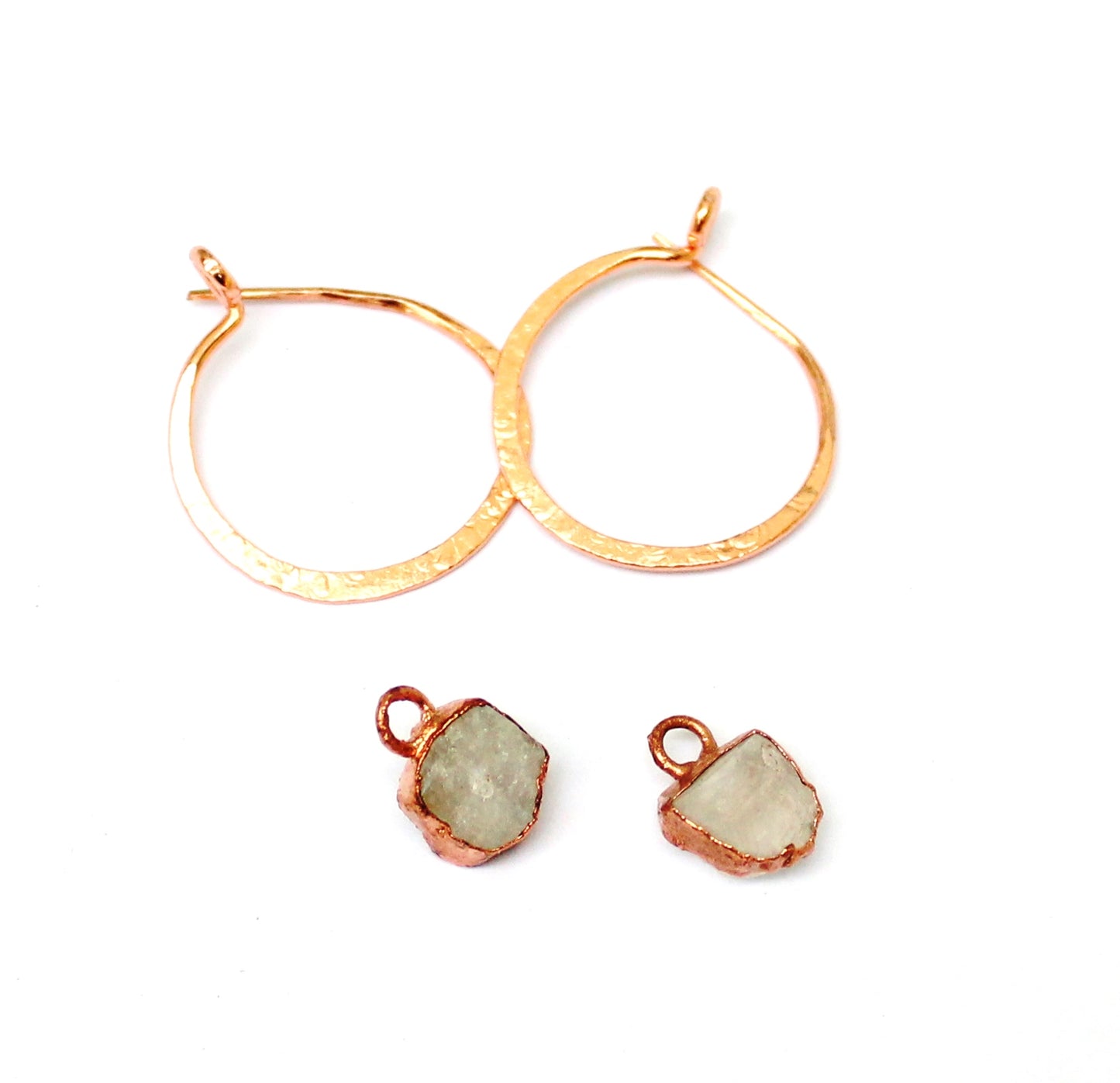 Small Moonstone Hoops