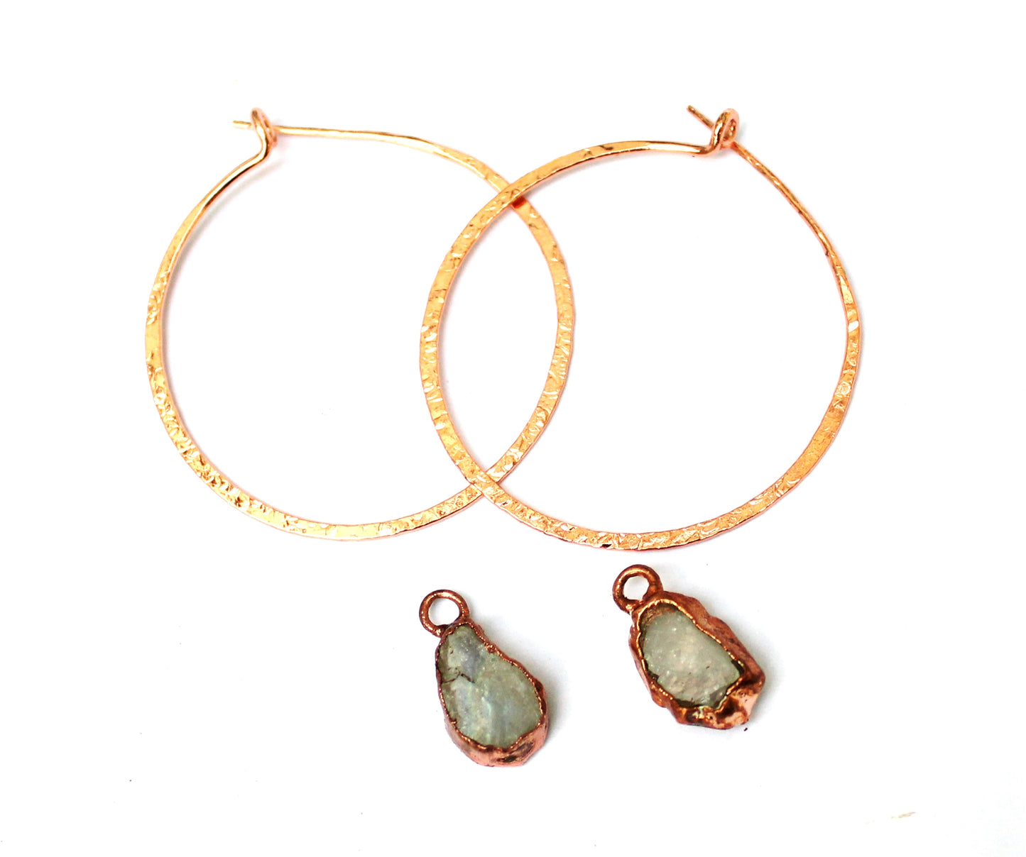 Large Moonstone Hoops