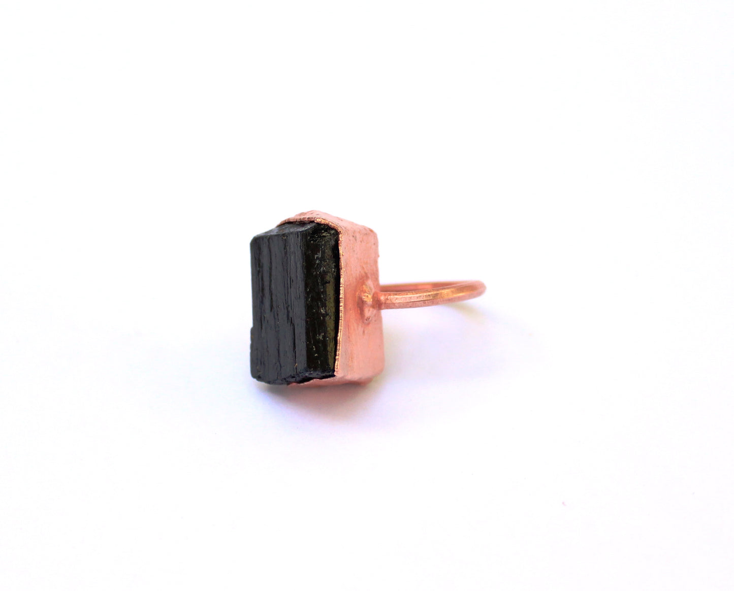 X Large Black Tourmaline Ring, Vertical