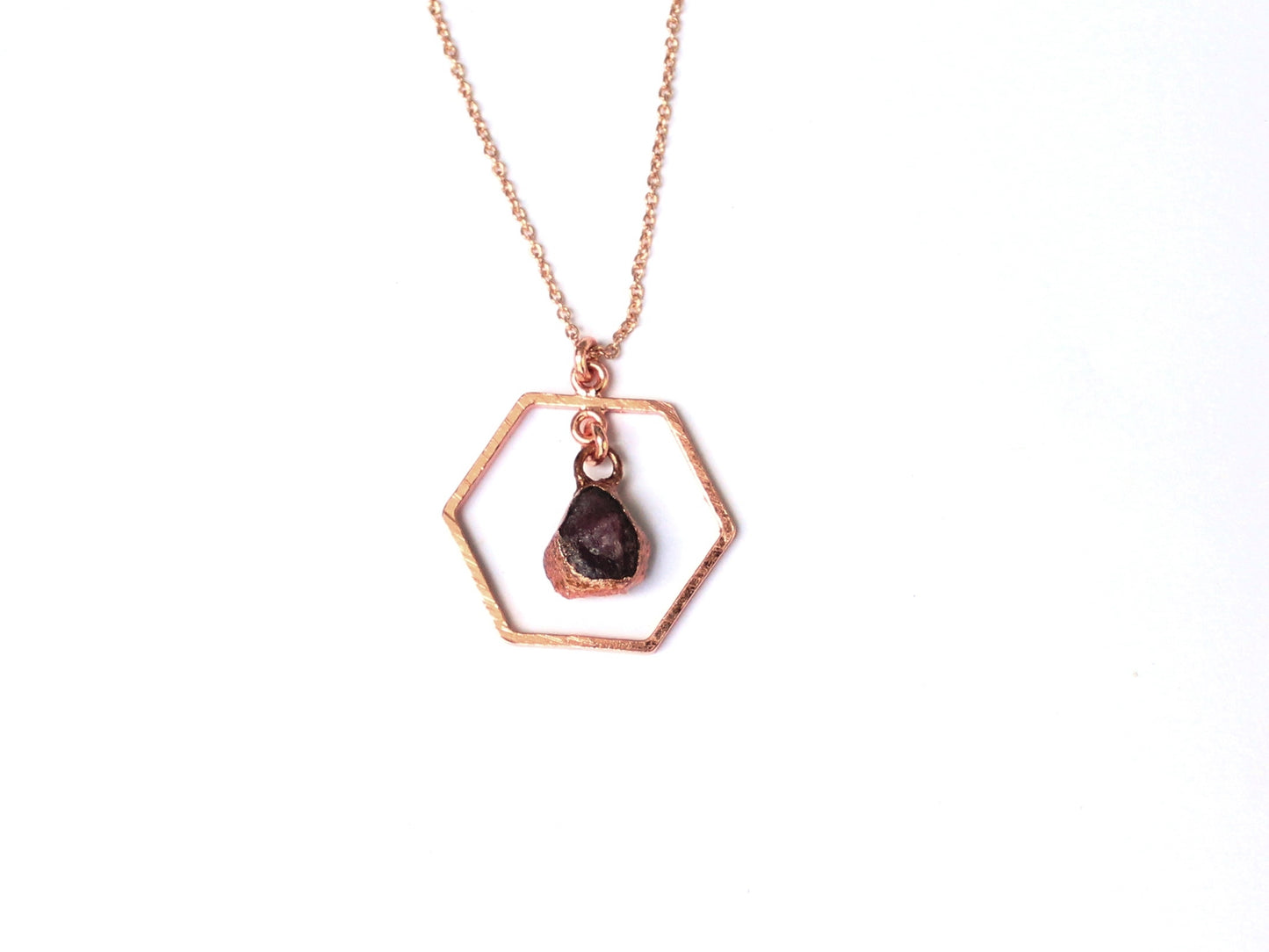 Ruby Hexagon Shape Gemstone Necklace