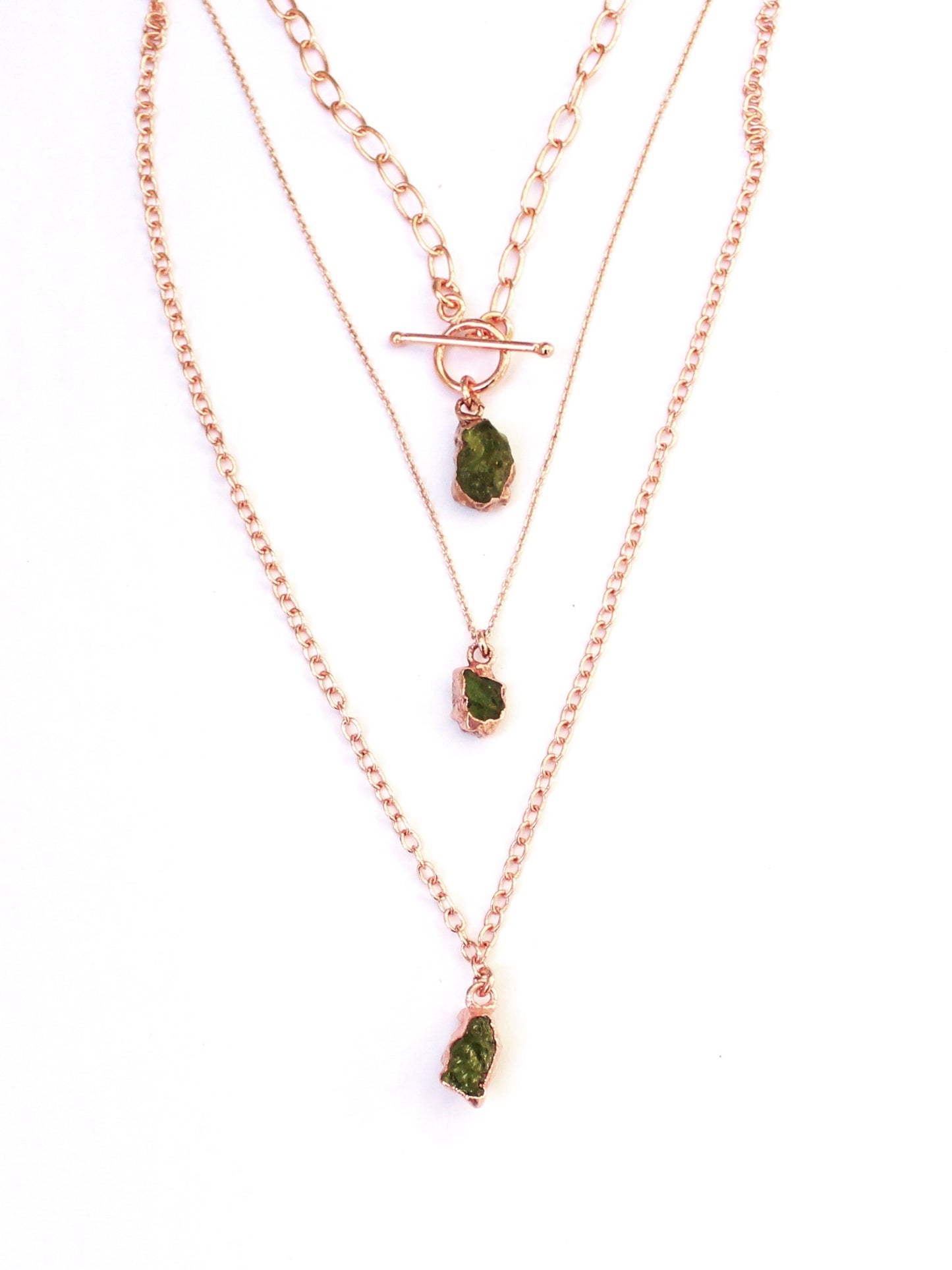 Large Peridot Toggle Clasp Necklace (August Birthstone)