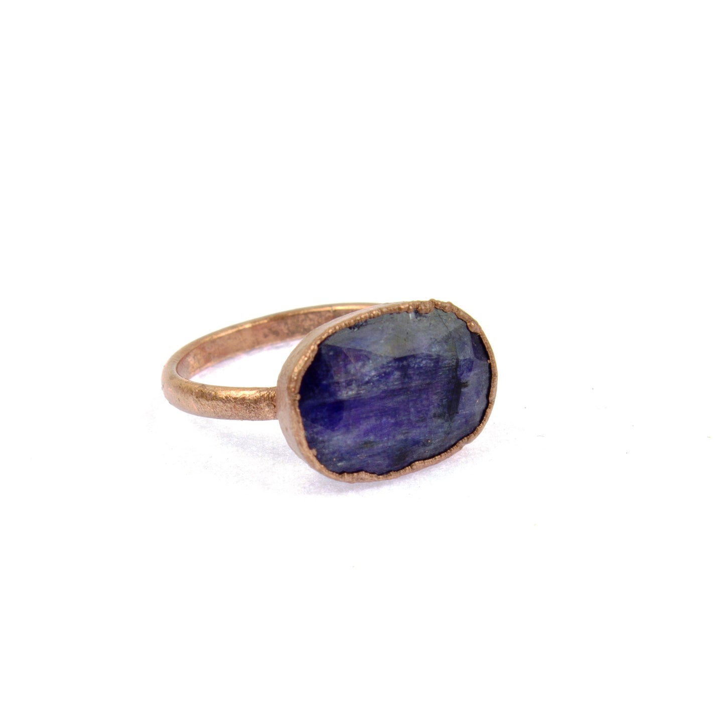 Sapphire Oval Solitaire Ring, Horizontal (September Birthstone)