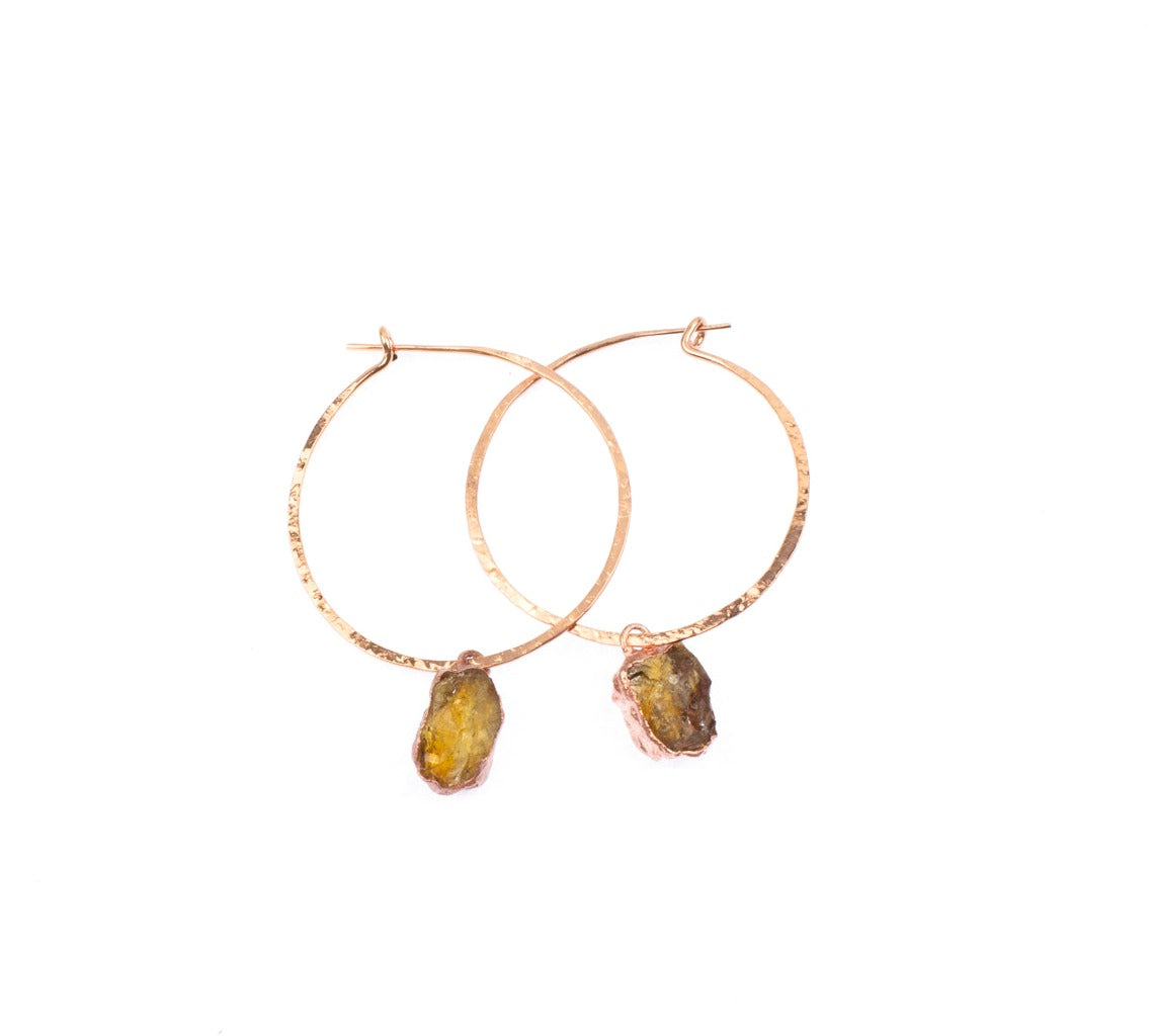 Large Citrine Hoops