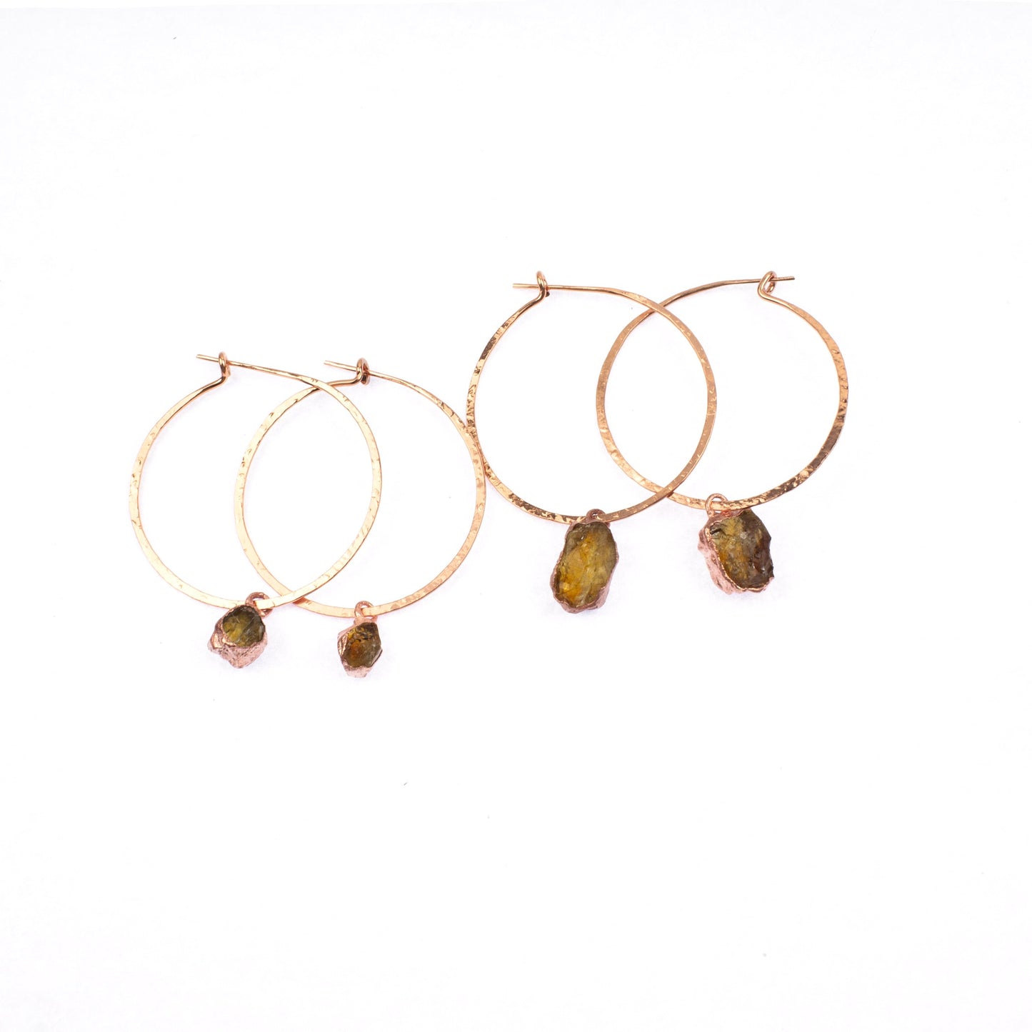 Large Citrine Hoops