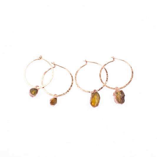 Medium Citrine Hoops