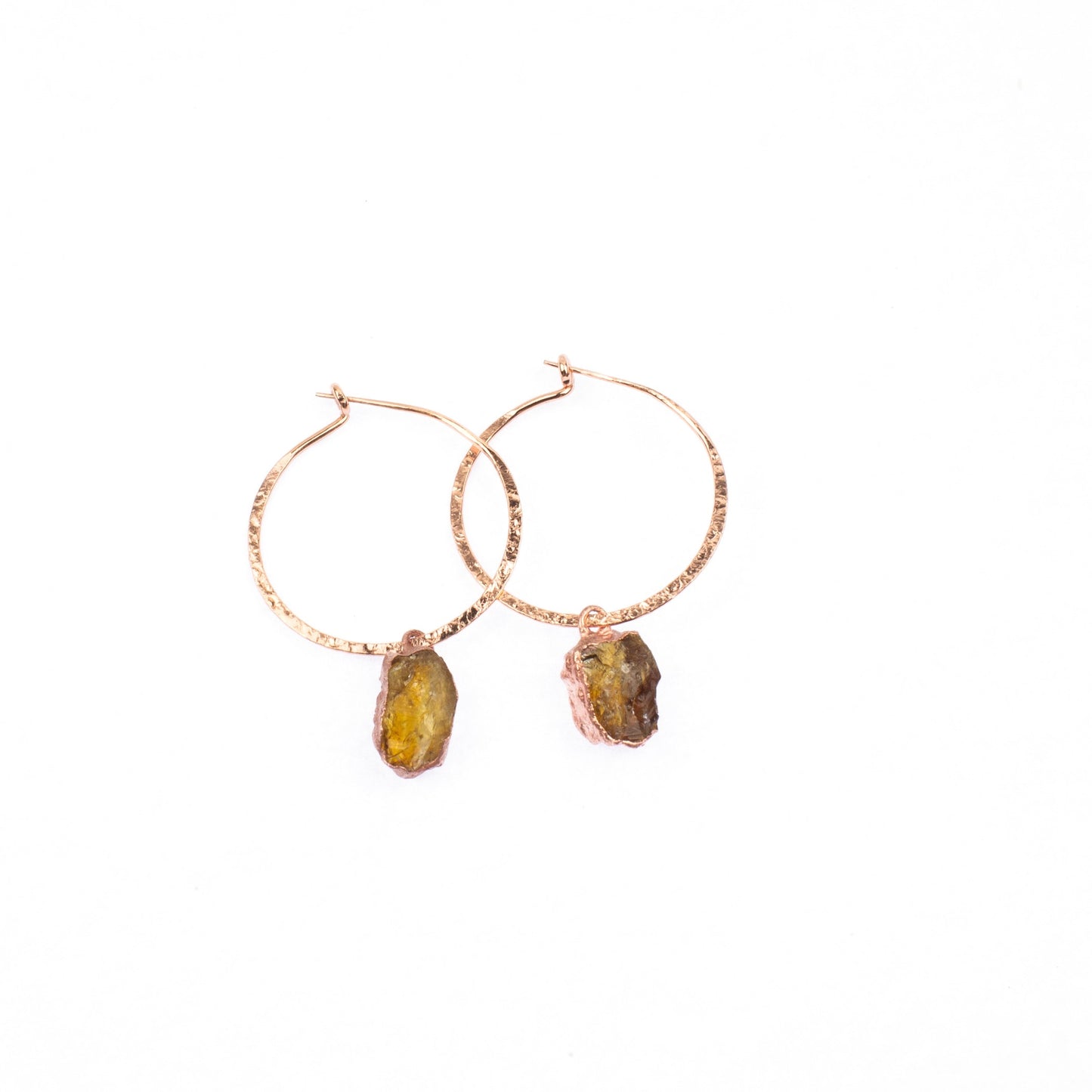 Medium Citrine Hoops