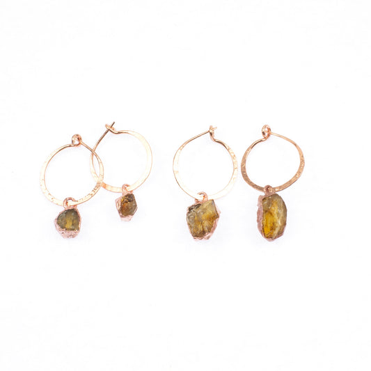 Small Citrine Hoops