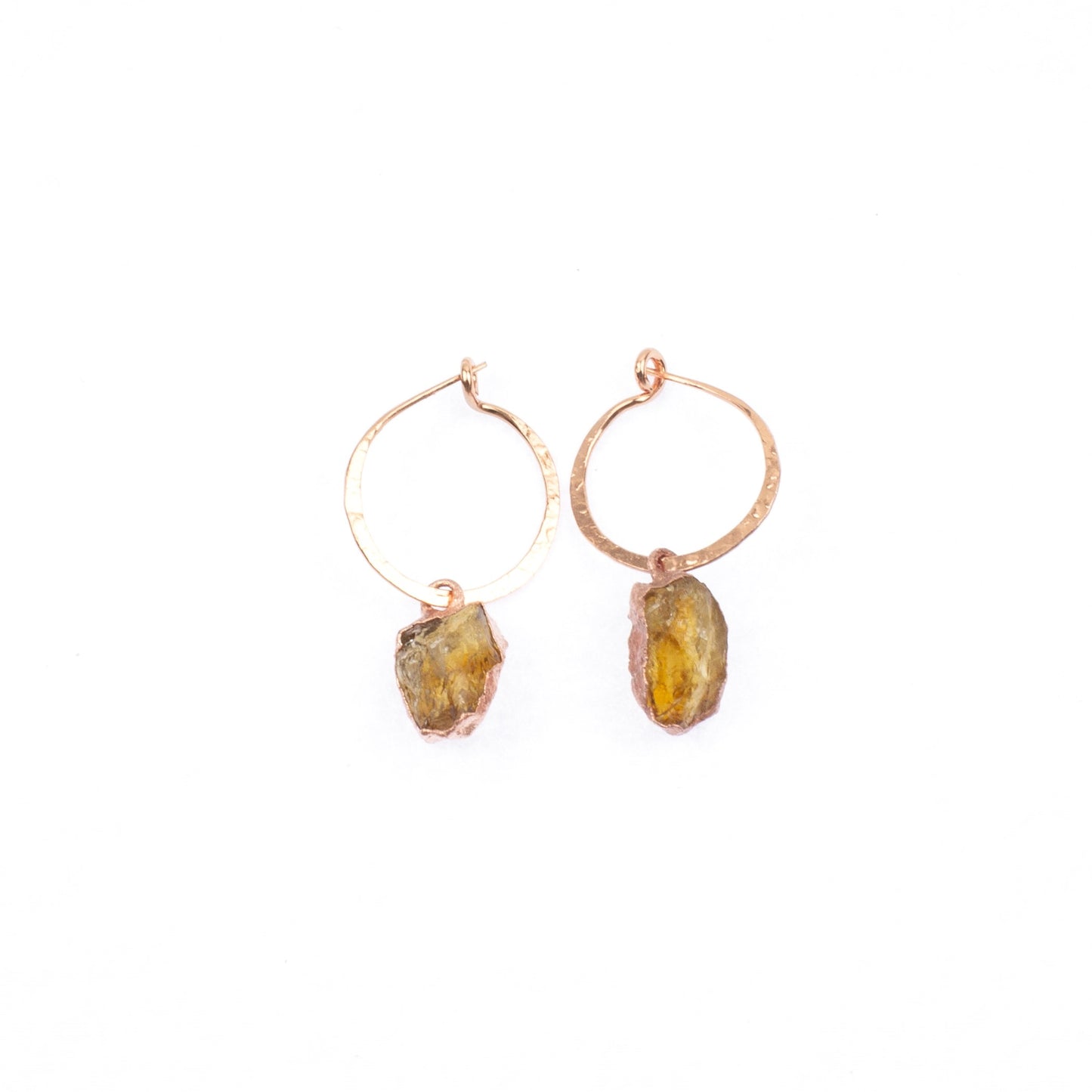 Small Citrine Hoops