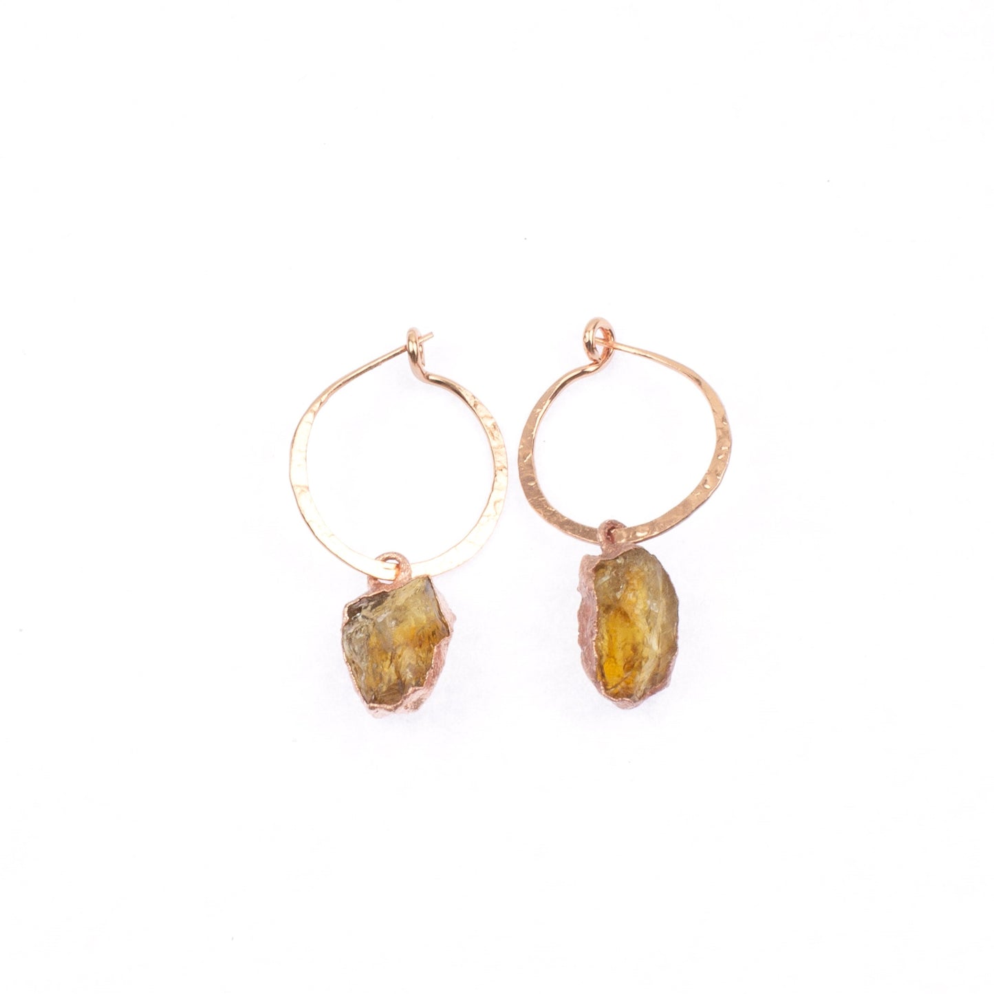 Small Citrine Hoops