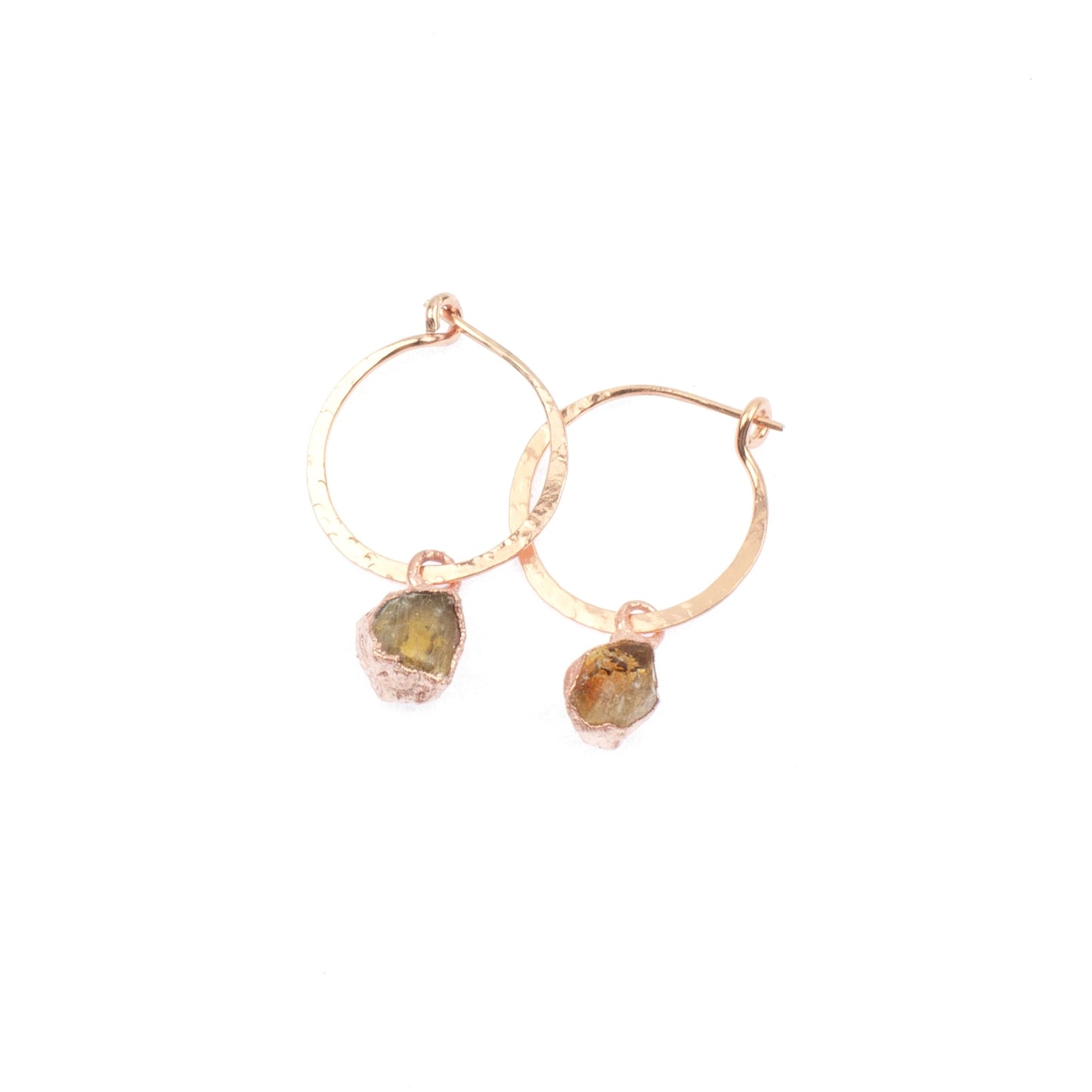 Small Citrine Hoops