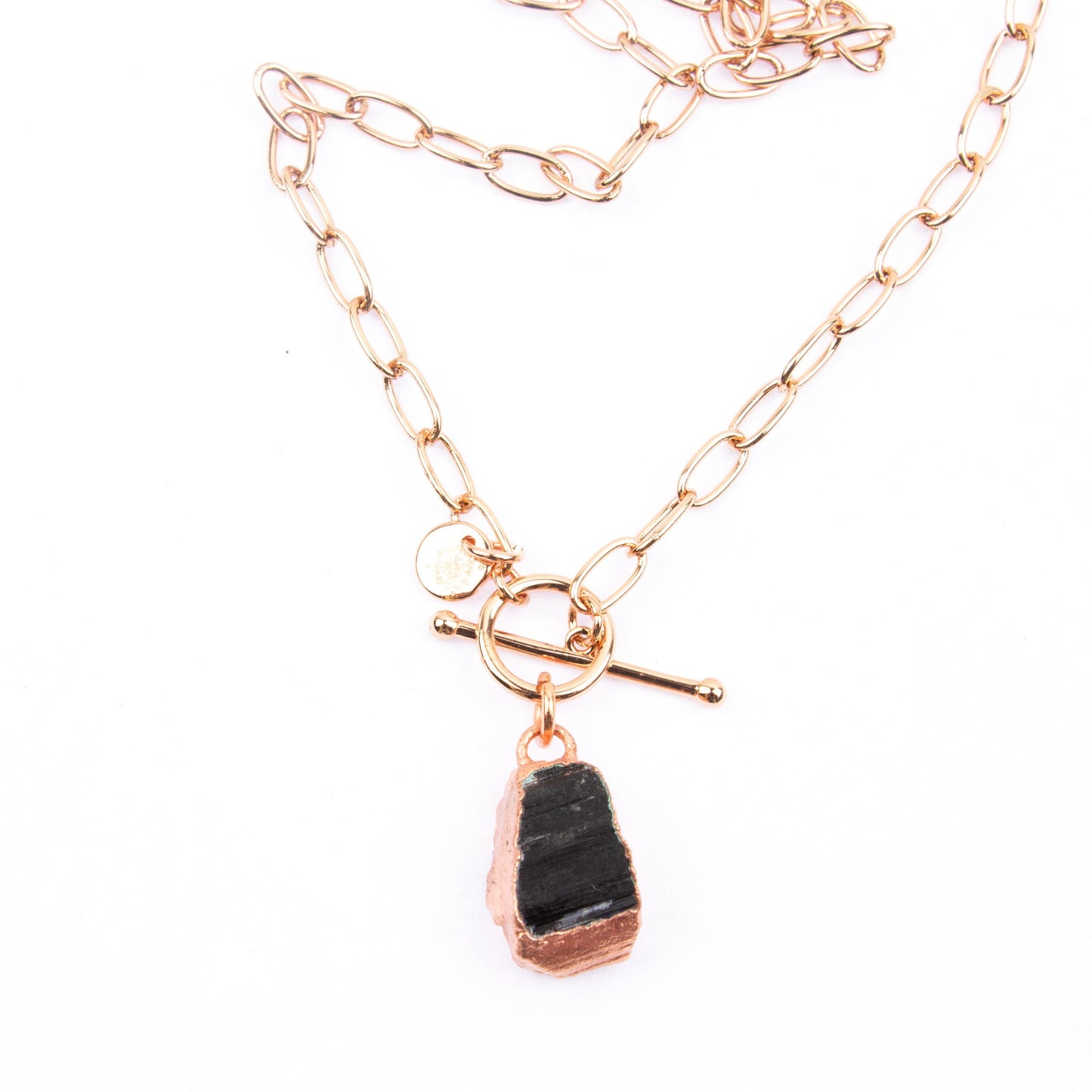 Large Black Tourmaline Toggle Clasp Necklace