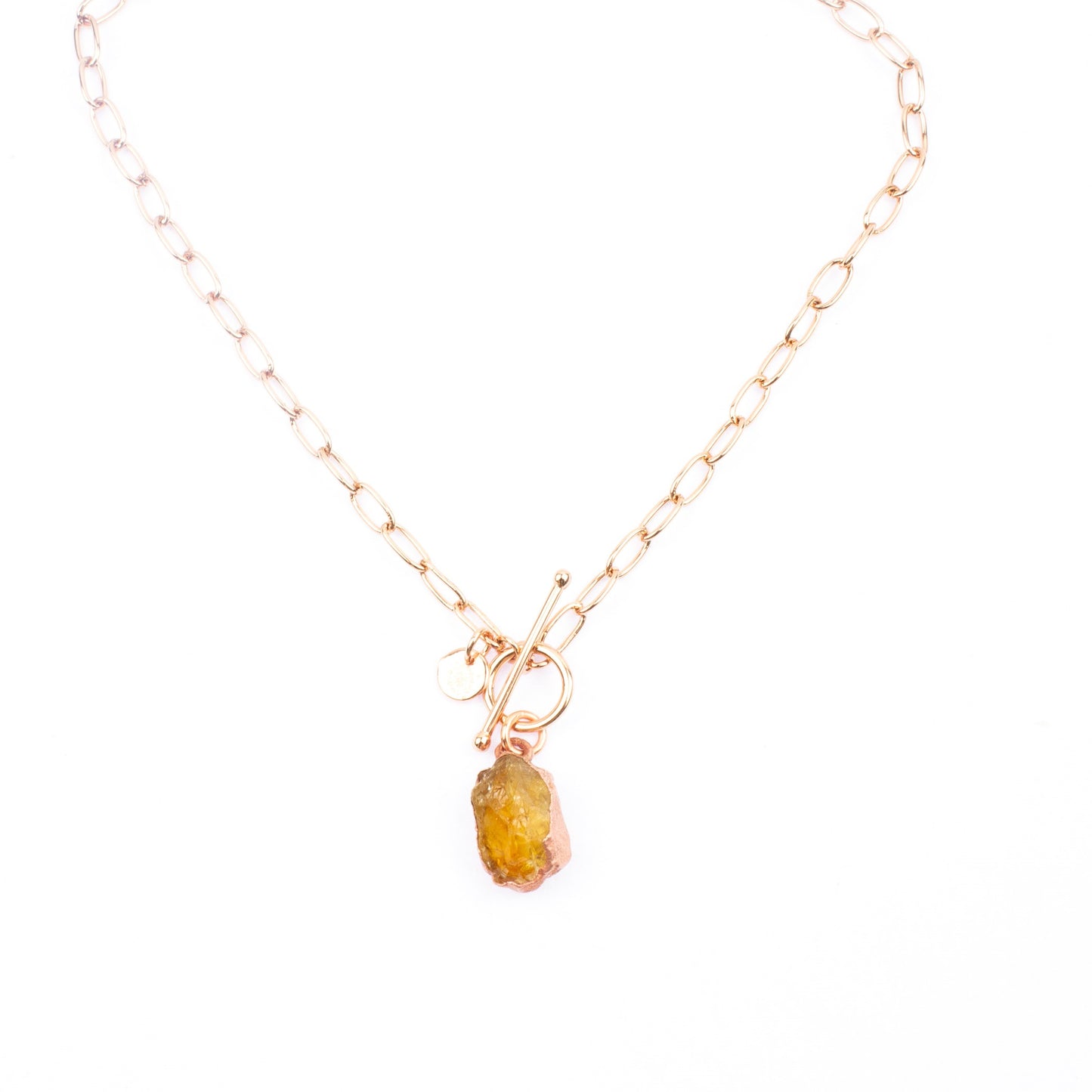 Large Citrine Toggle Clasp Necklace