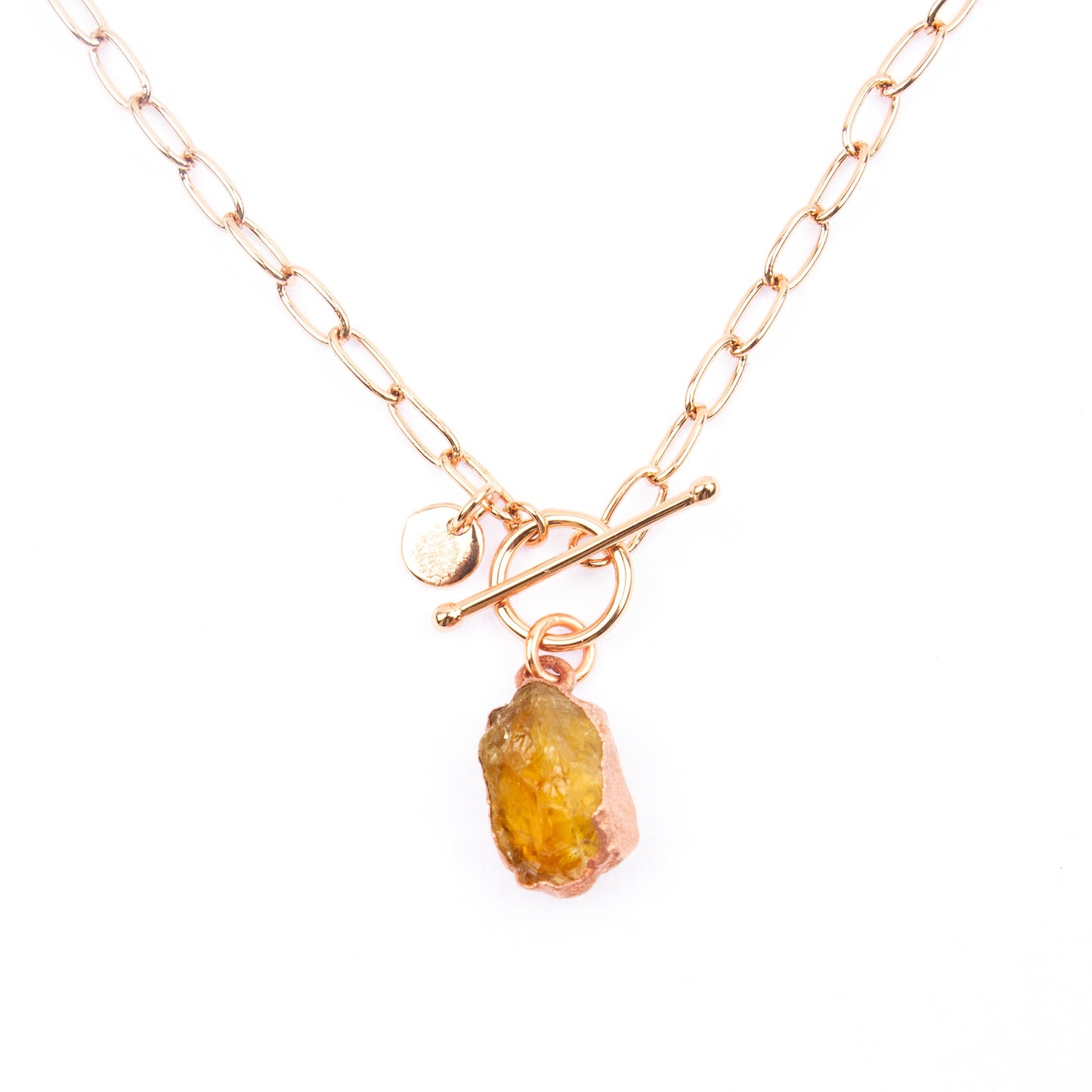 Large Citrine Toggle Clasp Necklace