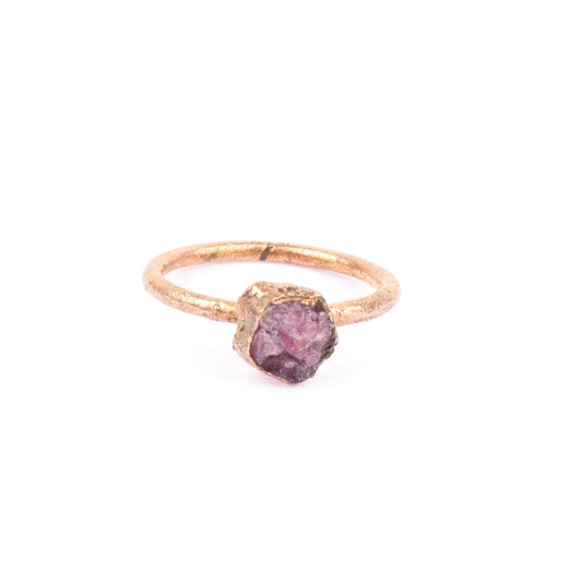 Small Pink Tourmaline Solitaire Ring (October Birthstone)