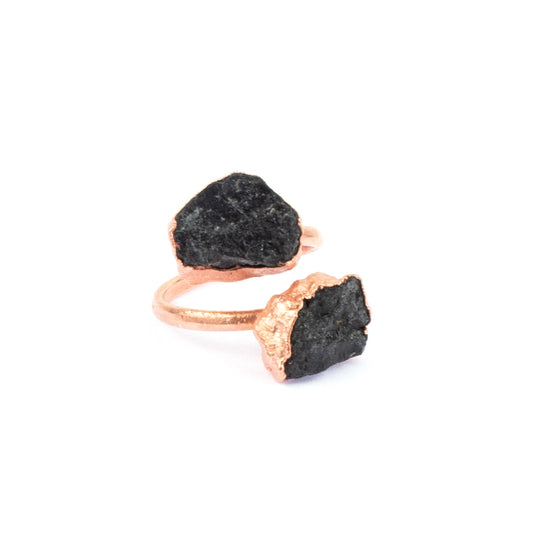 Large Open Black Tourmaline Ring