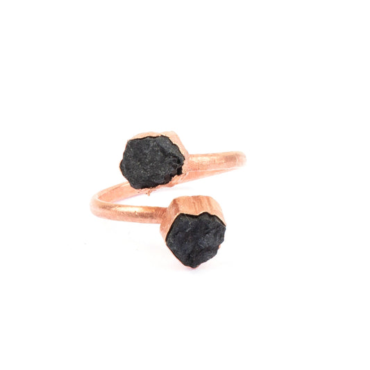 Small Open Black Tourmaline Ring