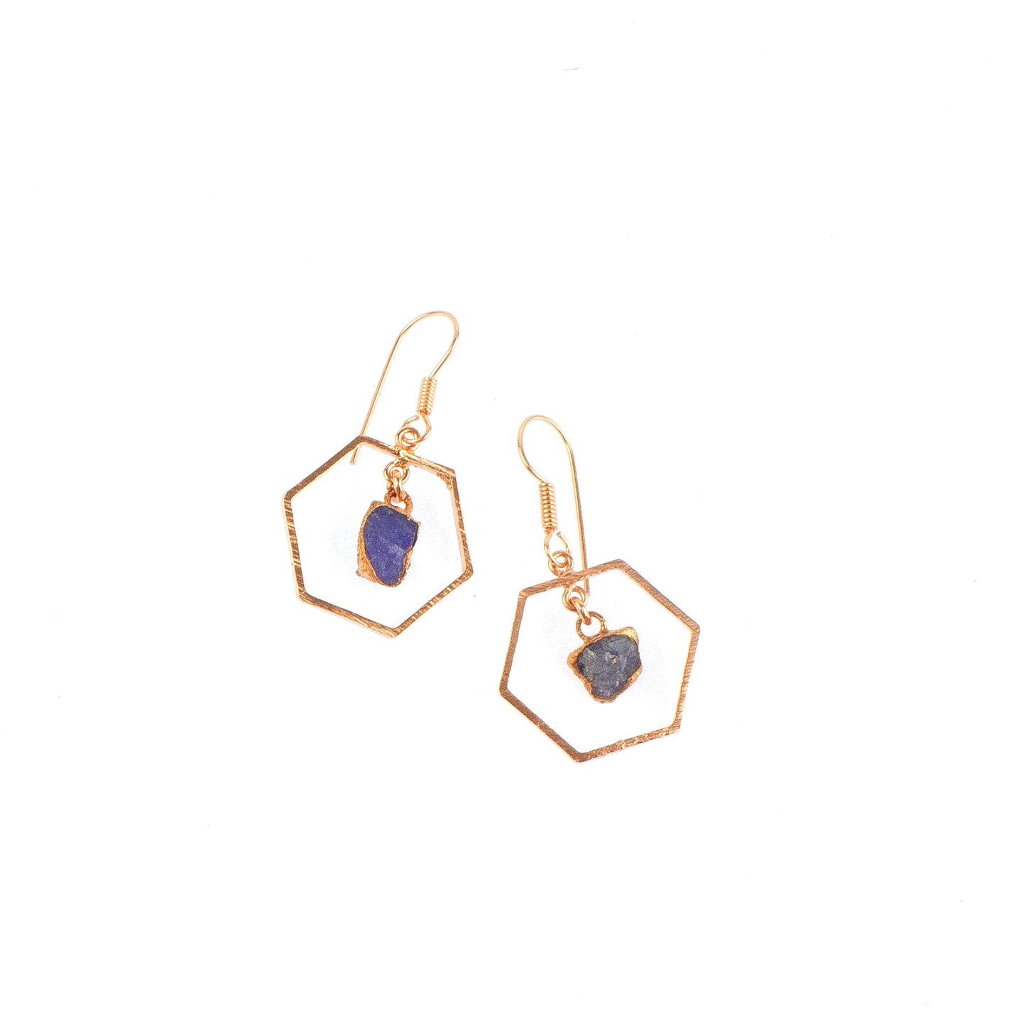 Tanzanite Hexagon Earrings