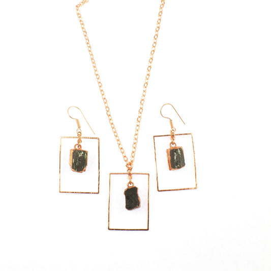 Black Tourmaline Rectangle Set