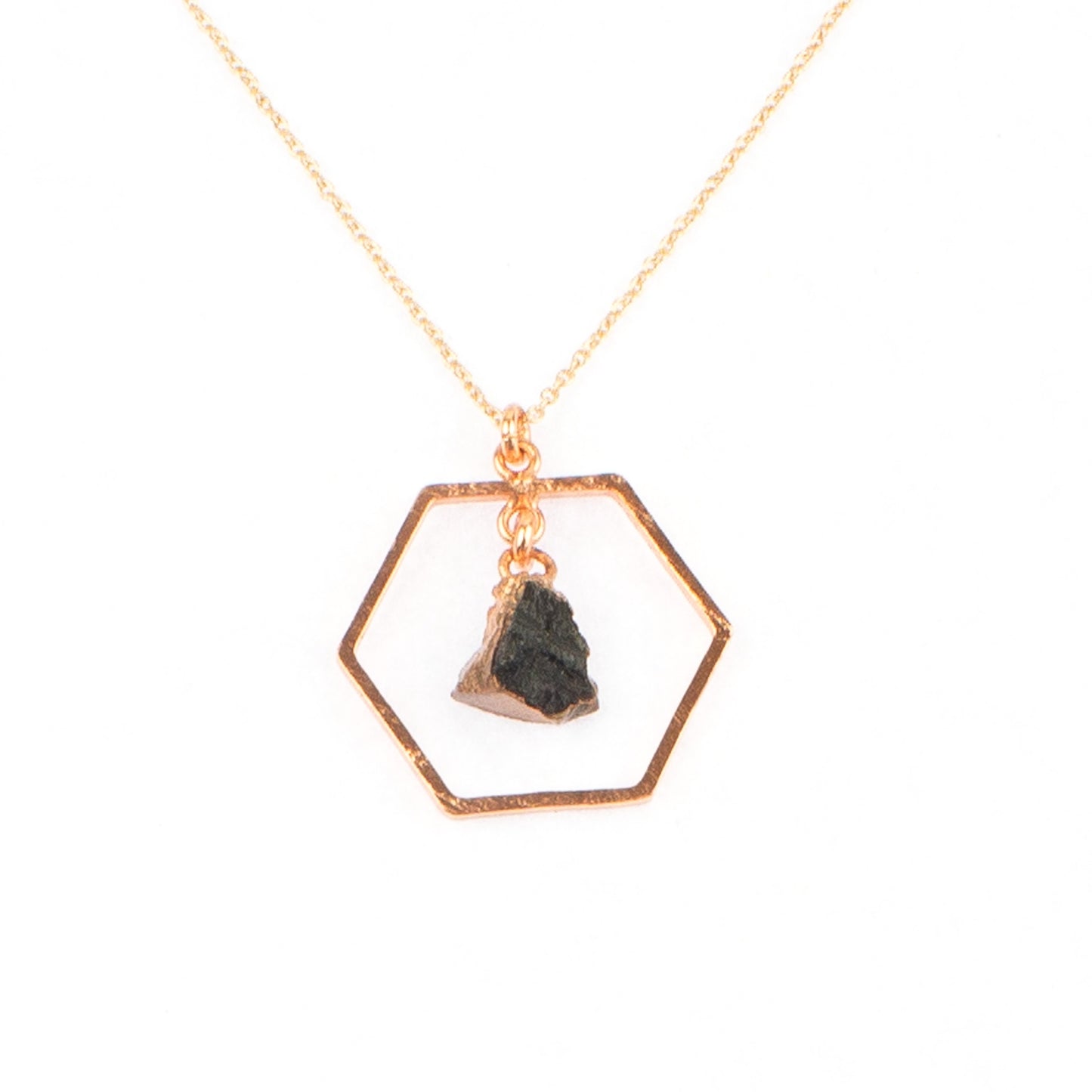 Black Tourmaline Hexagon Necklace