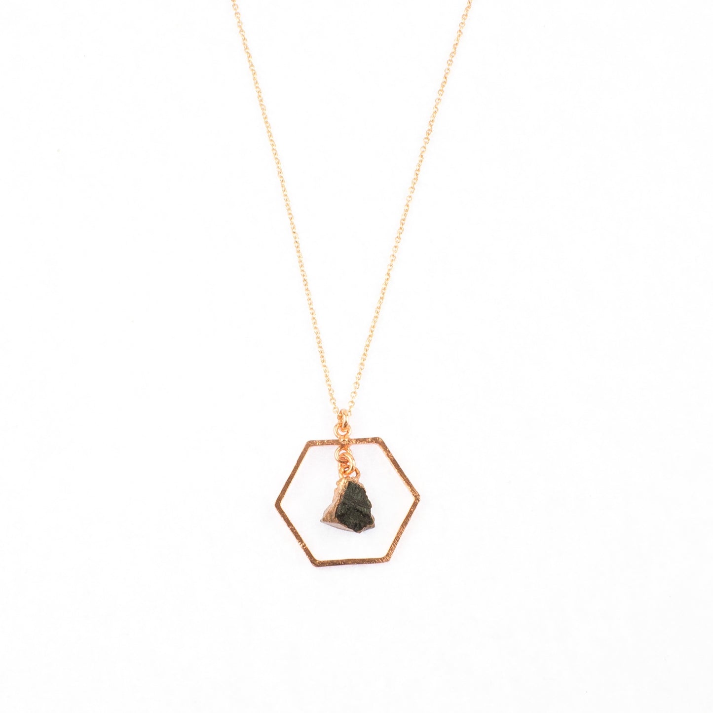 Black Tourmaline Hexagon Necklace