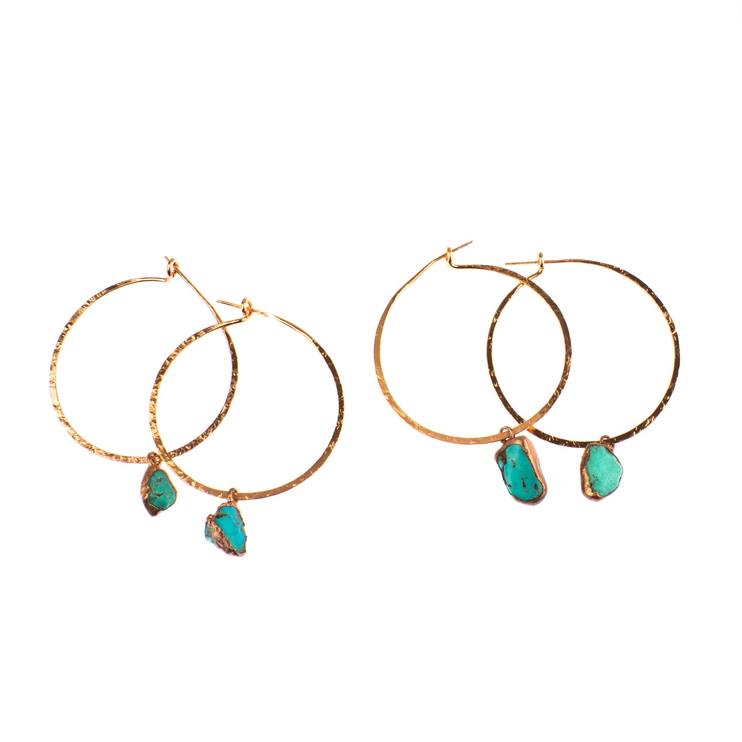Large Turquoise Hoops