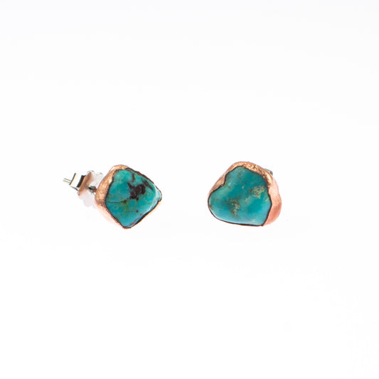 Large Turquoise Stud Earrings (December Birthstone)