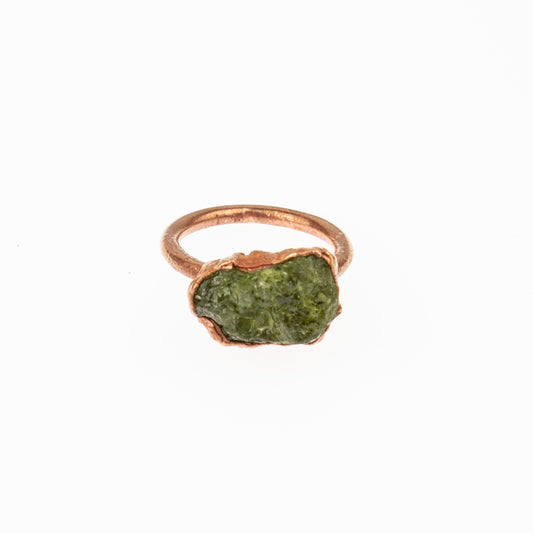 Large Green Garnet Solitaire Ring (January Birthstone)