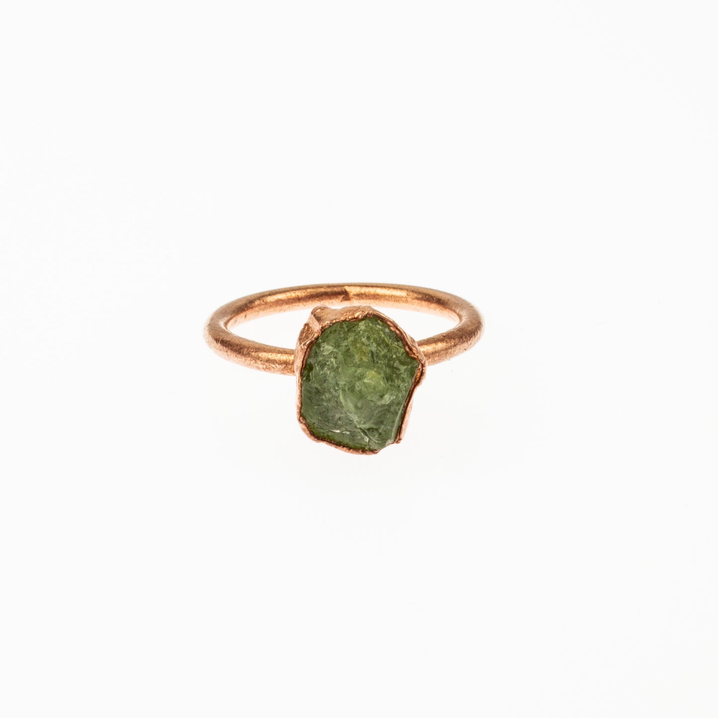 Small Green Garnet Solitaire Ring (January Birthstone)