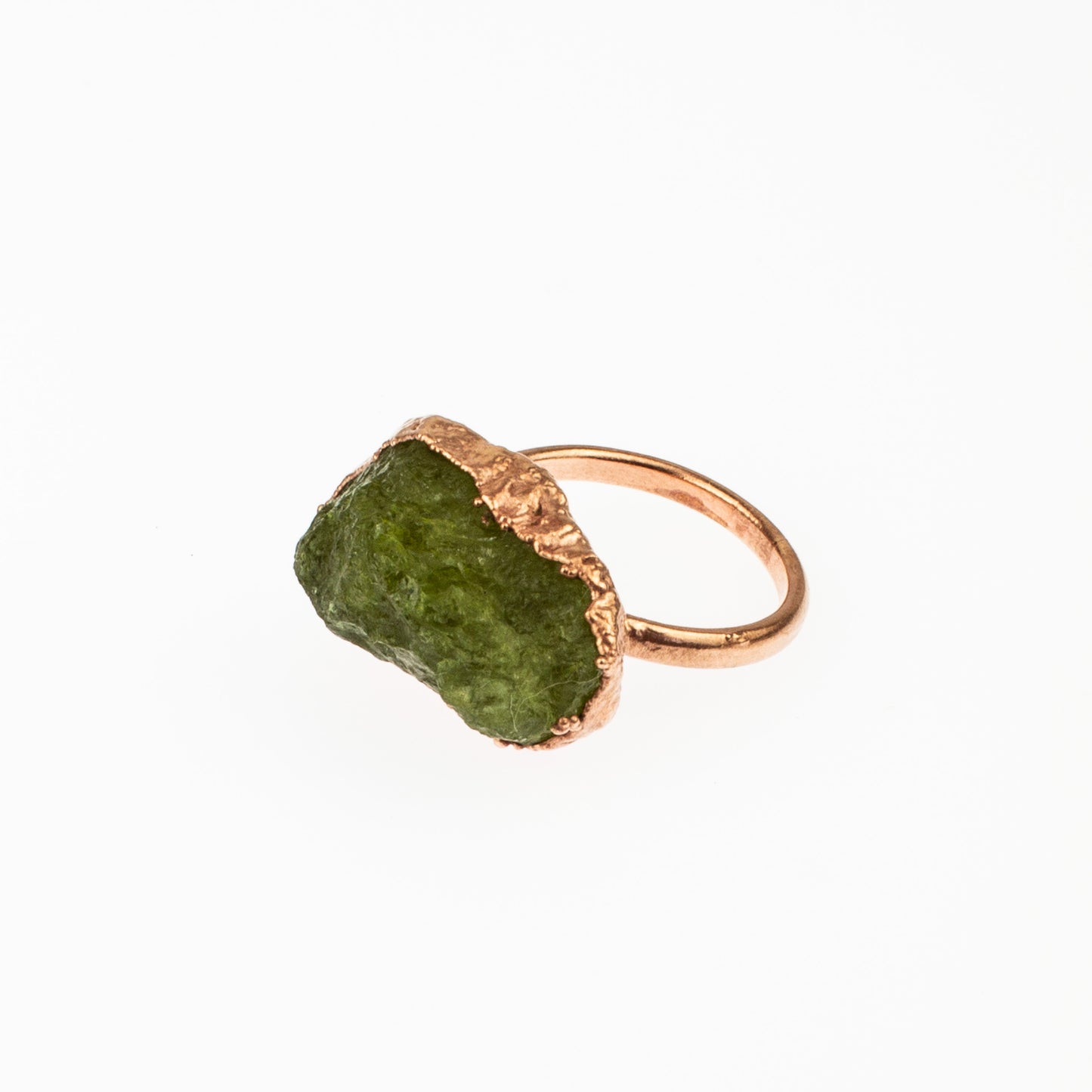 X Large Green Garnet Ring, Horizontal